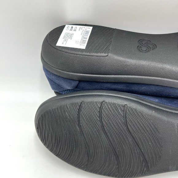 Clarks Womens Size 6 Ayla Low Blue Black Slip On Comfort Flats Loafers Shoes - Picture 10 of 14